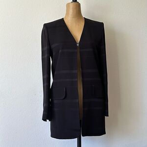 Sonia Rykiel sz FR 36 US 6 black blazer shoulder pads, pockets, button front EUC